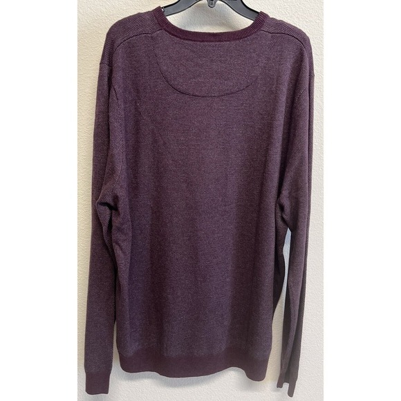 Nordstrom Men's Shop Wool Blend Sweater Size XXL Plum Birdseye Print NEW - Picture 9 of 9